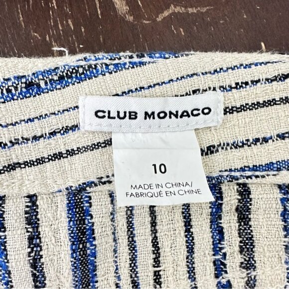Club Monaco Striped Linen Blend Shorts Size 10 - Picture 5 of 7